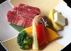 六甲和牛木の葉鉄板焼き(ヘレ)