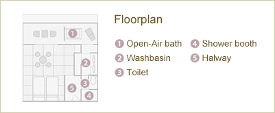 Guest room with open-air bath Floorplan