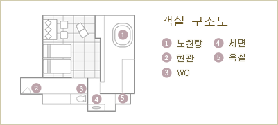 전망 노천탕이 딸린 화모던 객실 『스이란』 구조도